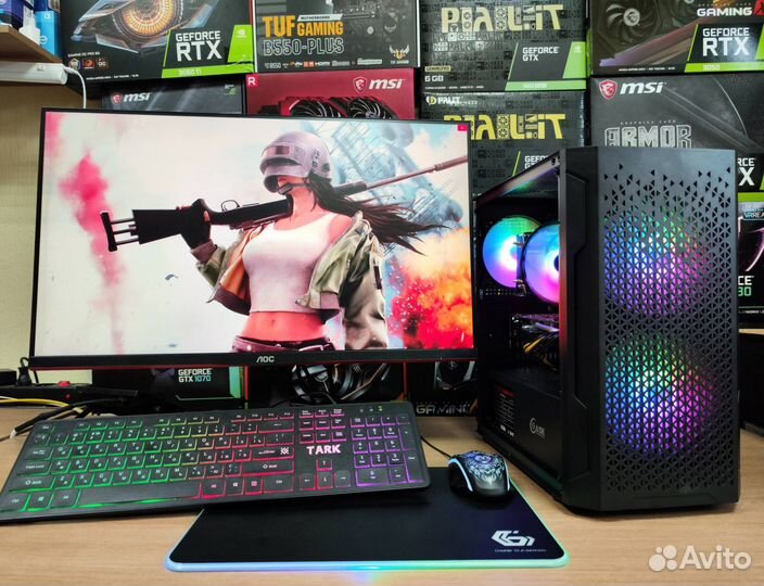 Игровой пк Intel Core i3-10100f/ 8Gb видеокарта