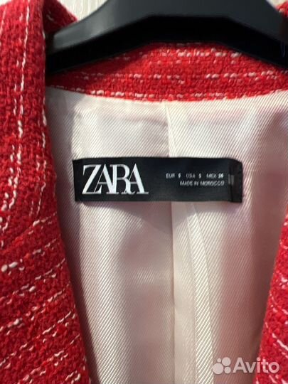 Пиджак жакет zara твидовый