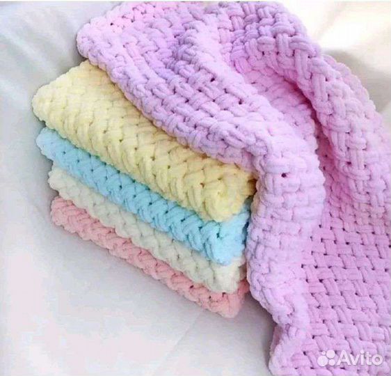 Плед вязаный плюшевый