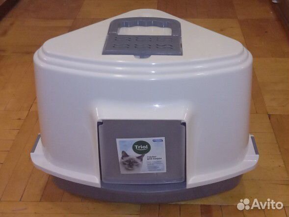 Лоток туалет домик закрытый угловой для животных