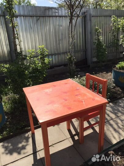 Детский стол и стул IKEA gulliver