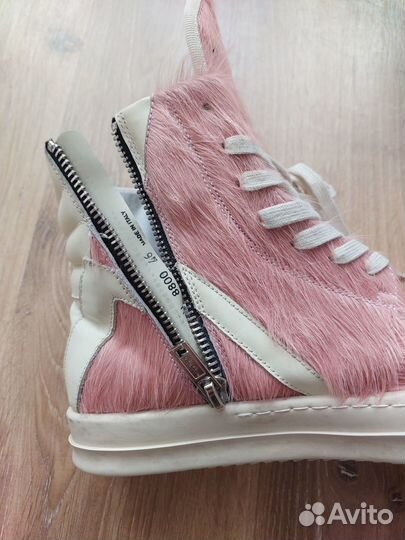 Rick Owens Pink Pony Fur Geobaskets