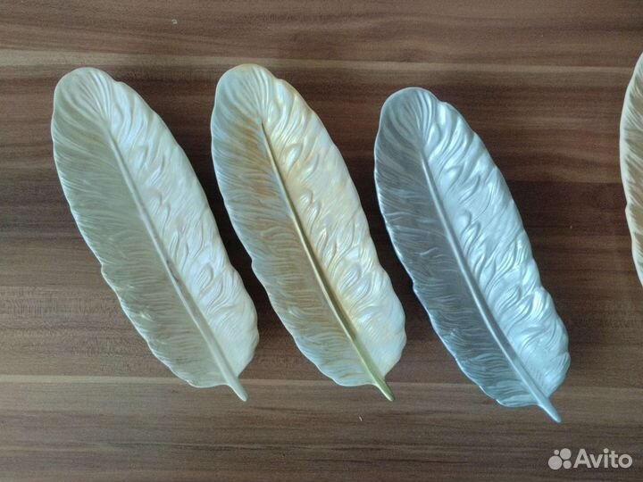 Подставка для украшений перо декор из гипса