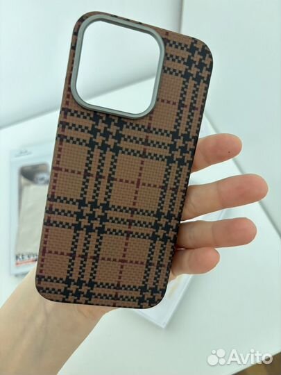 Карбоновый чехол Kevlar для айфон 15 pro