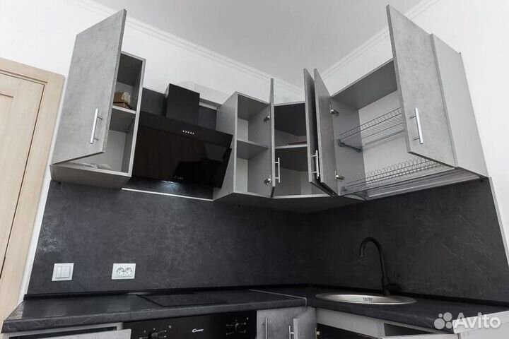 Кухонный гарнитур темный угловой цена за всё