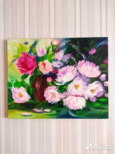 Картина маслом на холсте цветы