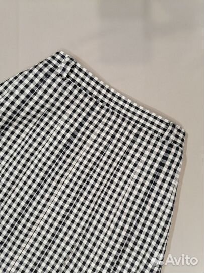 Винтаж Юбка Англия в складку клетку длинная