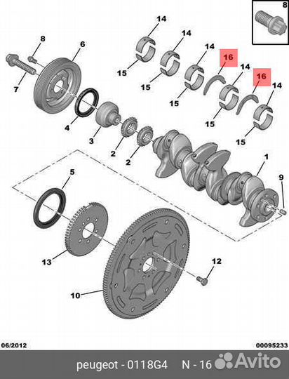 Кольцо упорное к.в.citroen/peugeot/mini 1.6 2006 б