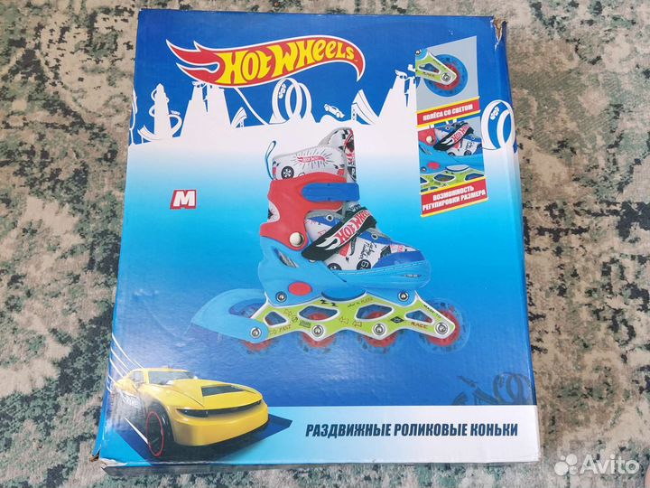 Роликовые коньки детские hot wheels 34-37