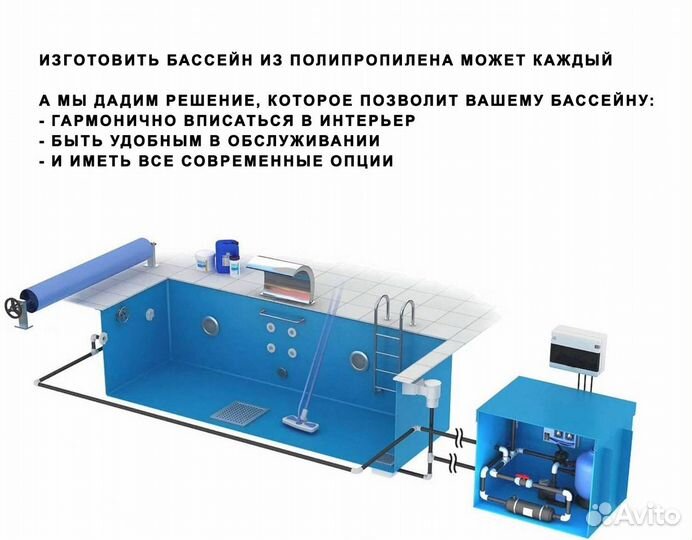 Чаша для бассейна 4x1,5 из пластика