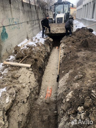 Прокладка водопровода и канализации