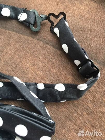 Новая детская Бабочка черная в белый горох