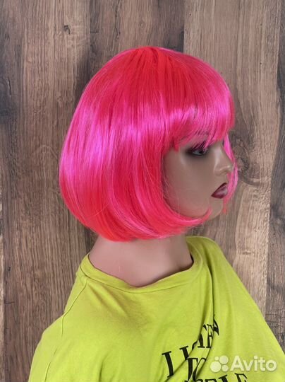 Парик каре розовый голубой синий фиолетовый белый