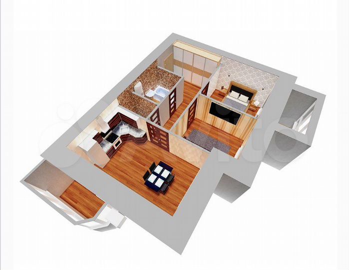 2-к. квартира, 60,6 м², 4/12 эт.