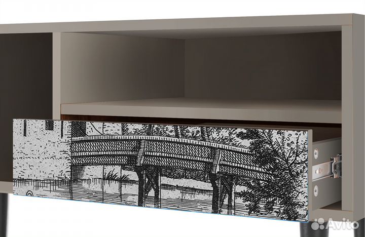 Тв-тумба T3 - Сатин - Castle with Lift Bridge