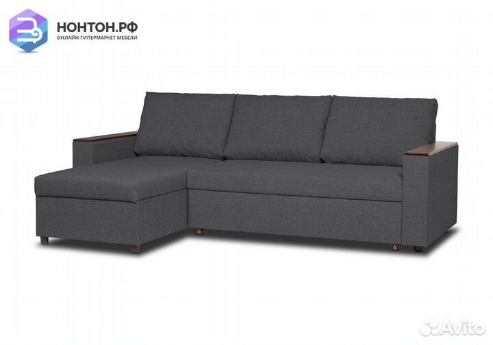Диван угловой дельфин Тайлер темно-серый