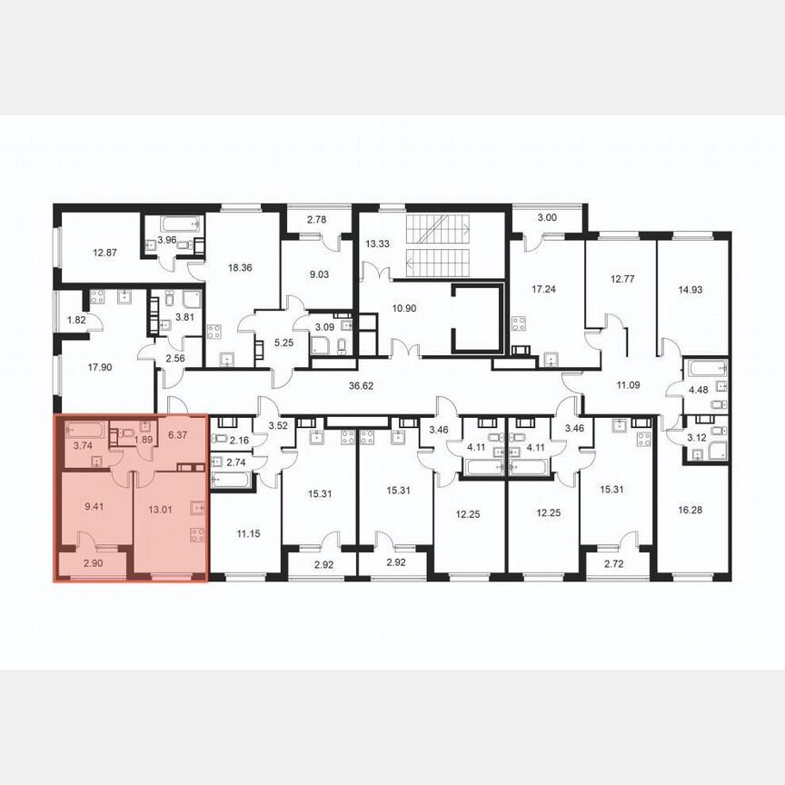1-к. квартира, 35,9 м², 8/9 эт.