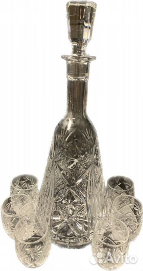 Графин стопки хрустальные, ваза для фруктов стекло