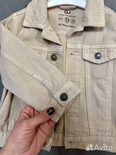 Джинсовая куртка gloria jeans 86-92 бежевая