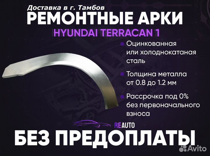 Ремонтные арки на Hyundai Terracan 1 передние