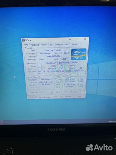 Ноутбук Toshiba 14“ дюймов Core i3/4GB/SSD
