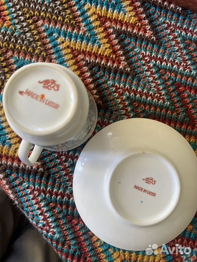 Кофейная пара лфз костяной фарфор, блюдца