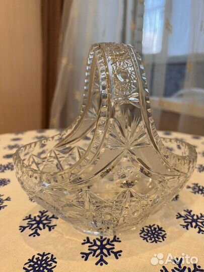 Конфетница корзинка хрусталь