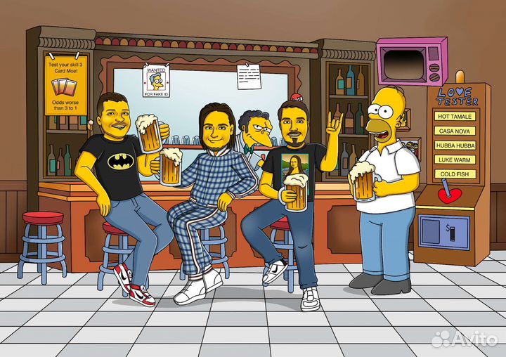 Портрет в стиле Симпсоны,Рик и Морти