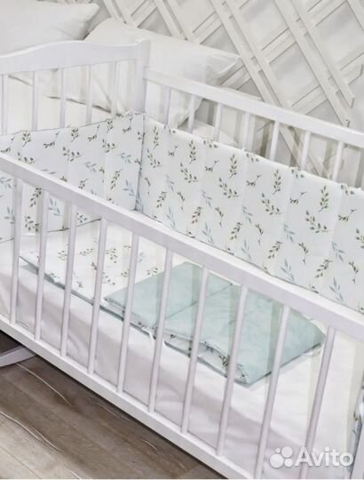 Бортики в детскую кроватку хлопок