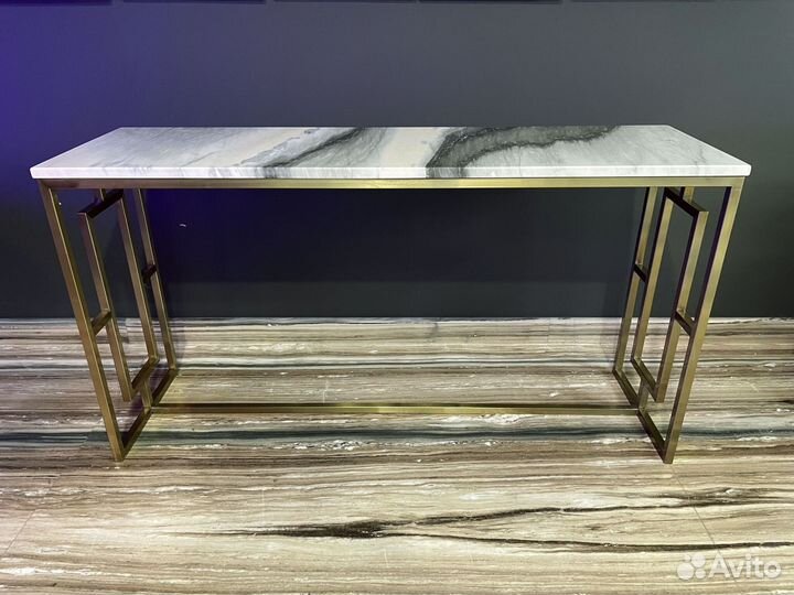 Консоль из нержавеющей стали и натурального камня
