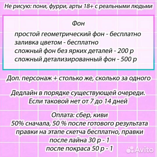 Рисунки на заказ аниме