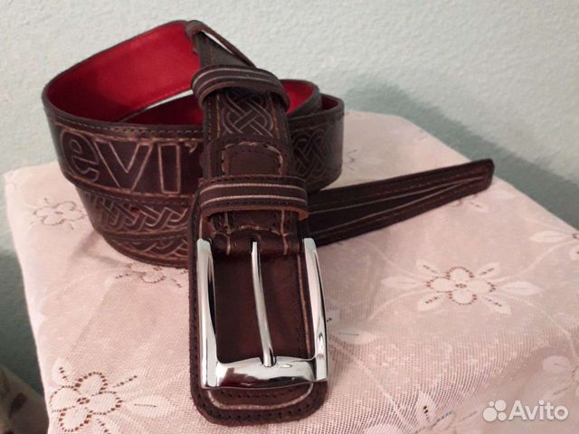 Мужской кожаный ремень ручной работы