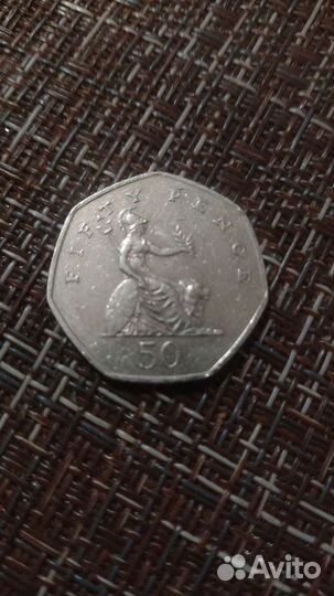 Монета 50 пенсов елизавета 2 1997 год