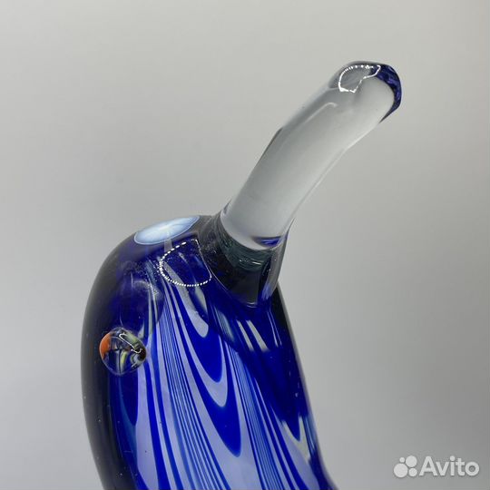 Птичка цветное стекло гусь хрустальный СССР (Сзр)