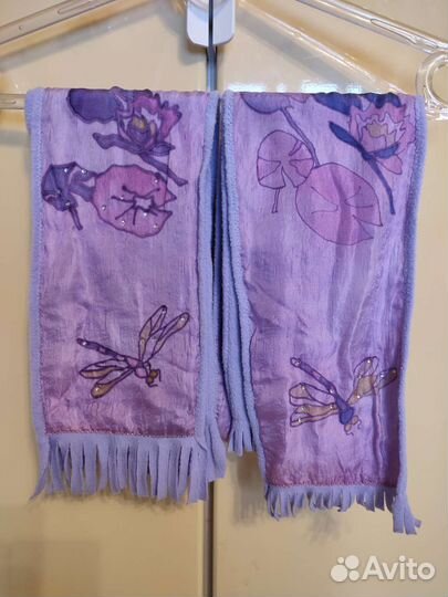 Детские шарфы шелк, стразы, флис, ручнаяработа