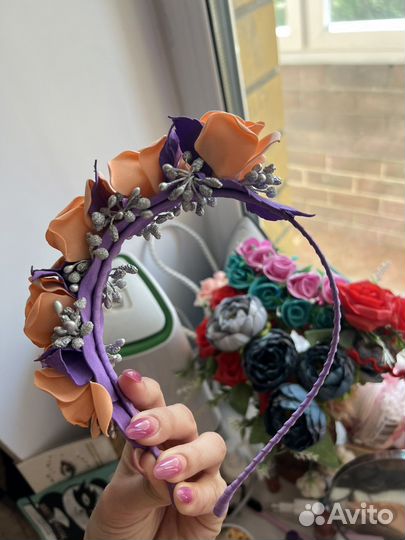 Ободок с цветами