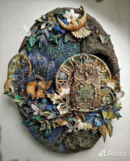 Холст в технике скрапбукинг