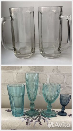 Бокалы, рюмки, фужеры, кружки
