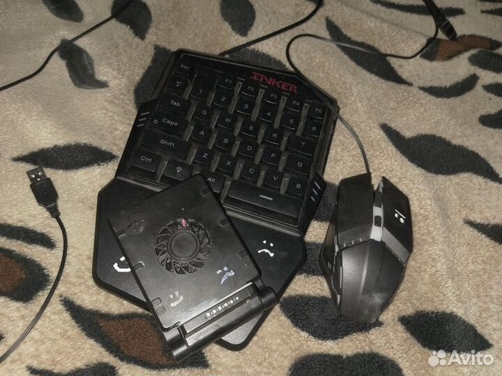 Клава и мышка с адаптером для телефона