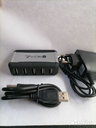 USB хаб 2.0 на 7 портов с внешним питанием