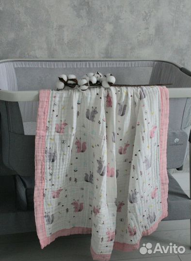 Муслиновый плед покрывало полотенце из муслина