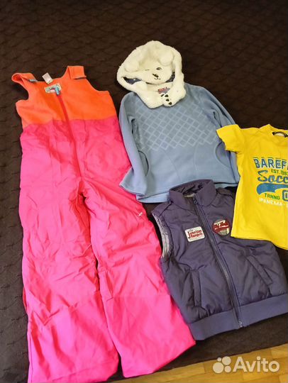 Вещи пакетом для девочки 110-116 жилет,флис,комбез