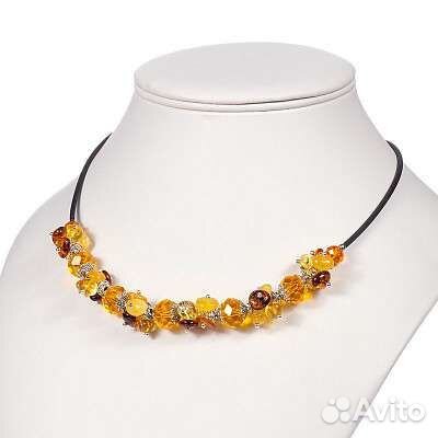 Бусы янтарь