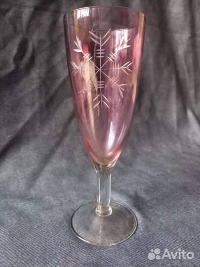 Фужеры Снежинка марганцевое стекло СССР