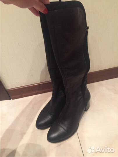 Кожаные осенние сапоги