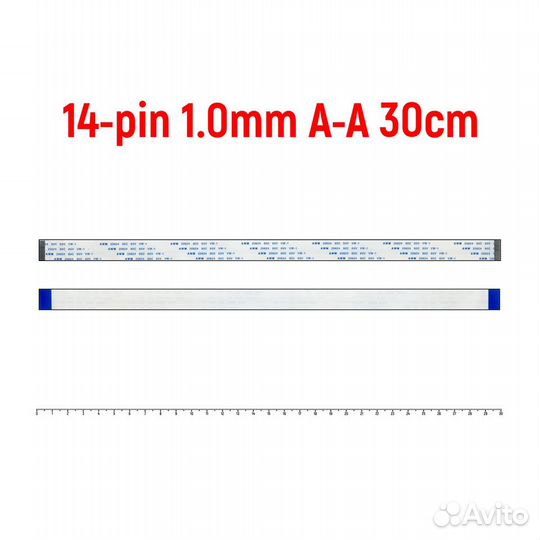 Шлейф FFC 14-pin Шаг 1.0mm Длина 30cm Прямой A-A A