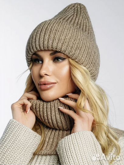 Шапка и снуд, зимний комплект