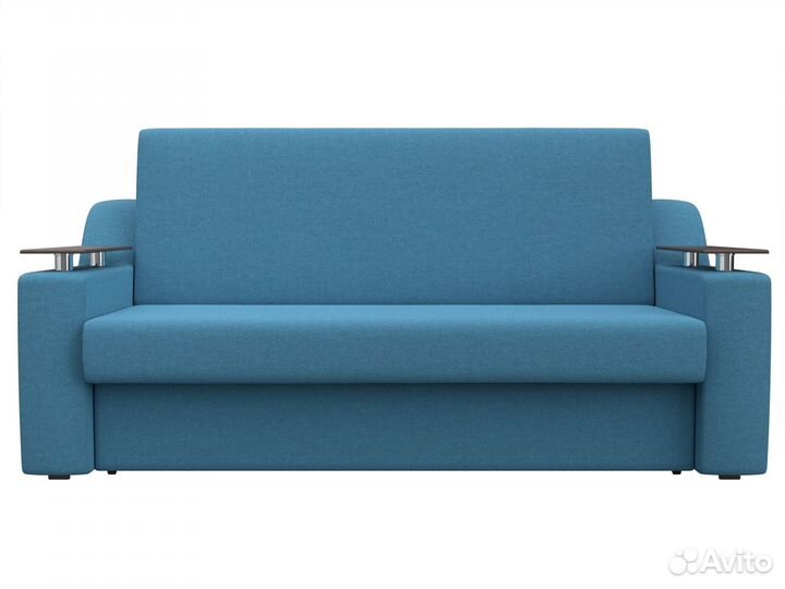 Диван прямой аккордеон Сенатор 140, рогожка, амур голубой