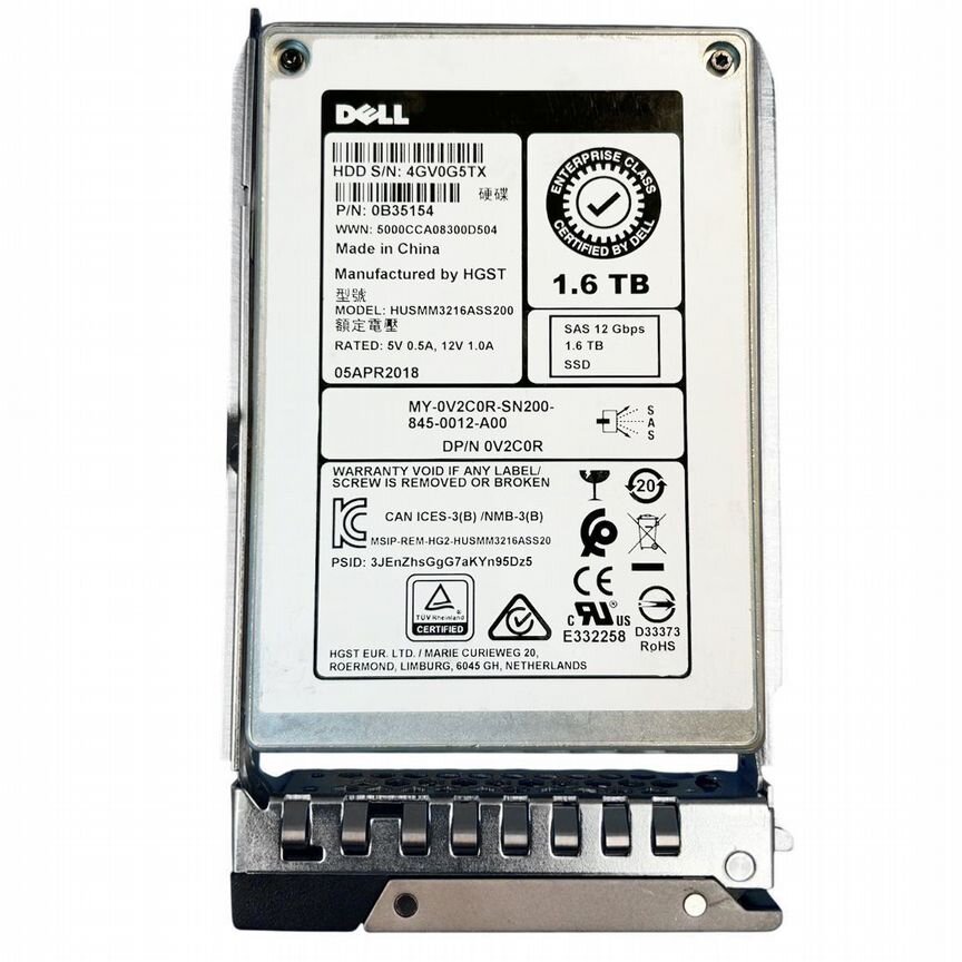 [V2C0R] Жесткий Диск Dell 1.6tb Sas 2,5" Ssd V2c0r