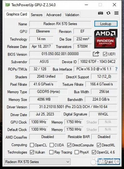 Видеокарта asus ROG Strix Radeon RX570 OC 4GB